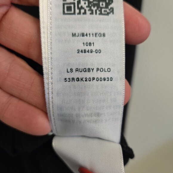 True Religion Y2K Mens S Black Red Long-Sleeve Rugby Polo Shirt Embroidered Logo - Picture 7 of 10